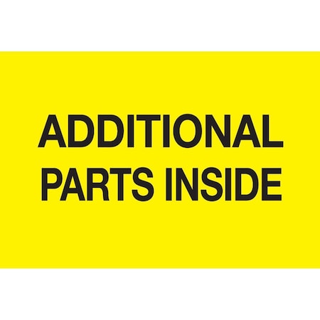 Decker Tape Products Label, DL2542, ADDITIONAL PARTS INSIDE, 3" X 5" DL2542